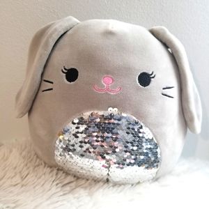 12" Squishmallow Blake Gray sequin Belly Bunny Super Soft